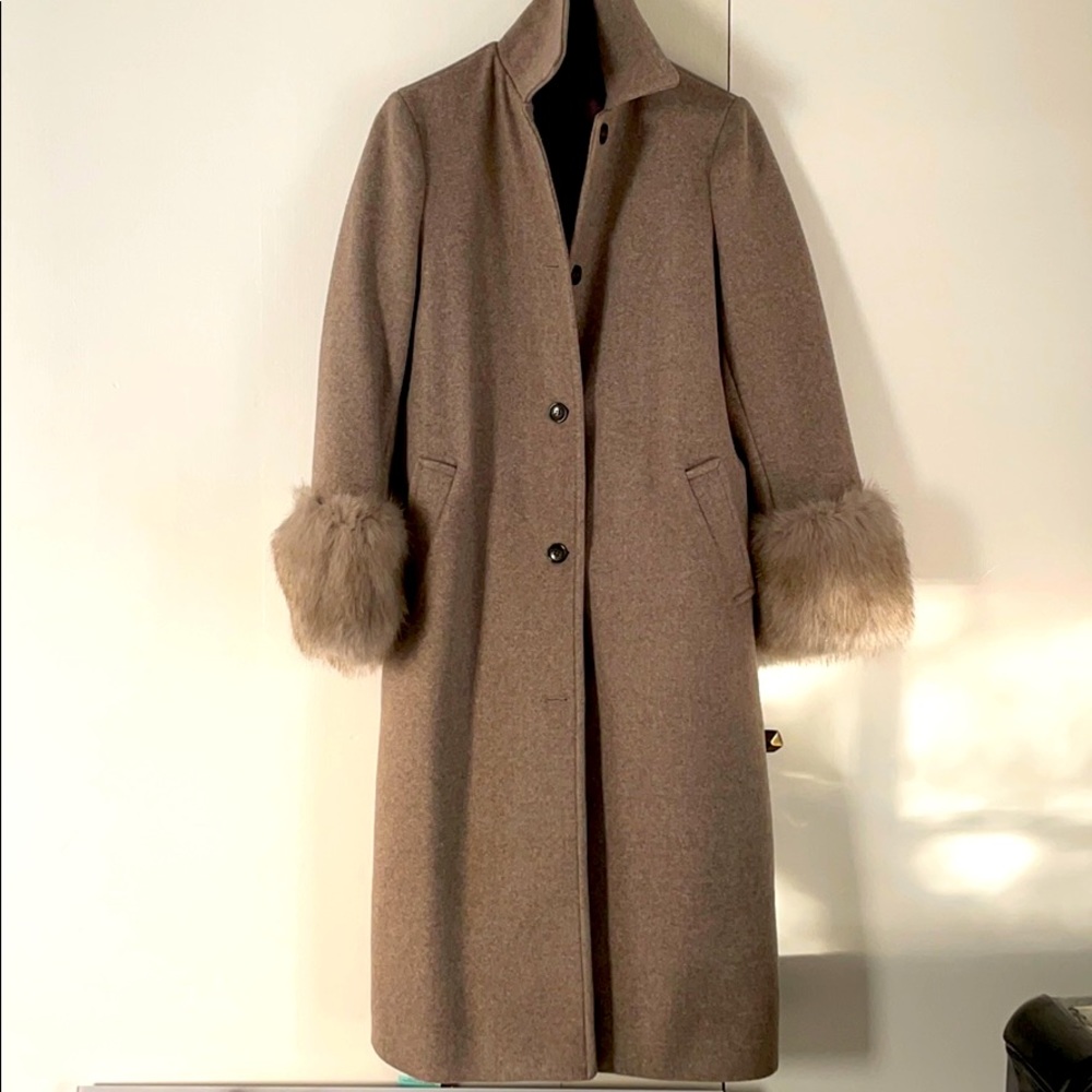 Storets winter trench with faux fur cuffs